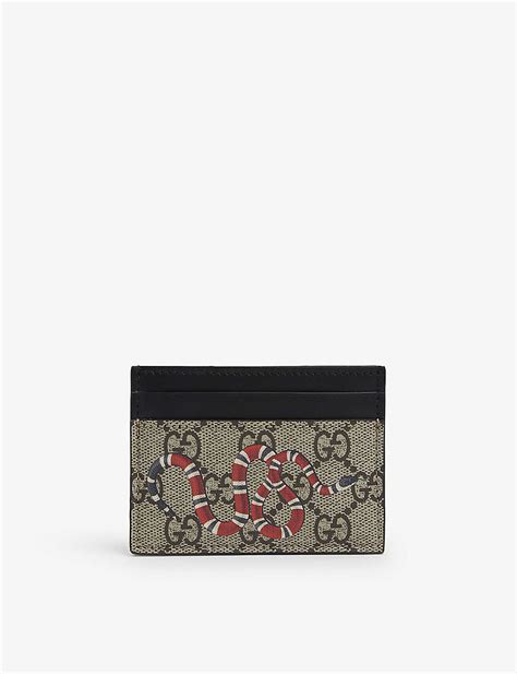 gucci leather card holder|gucci bestiary leather card holder.